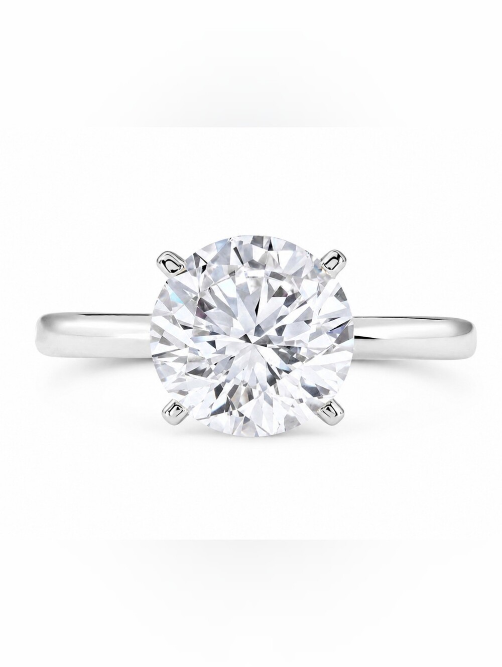 IGI 3.0Carat Round Lab Grown Diamond Engagement Ring 18k Gold ,E-VVS2, Women